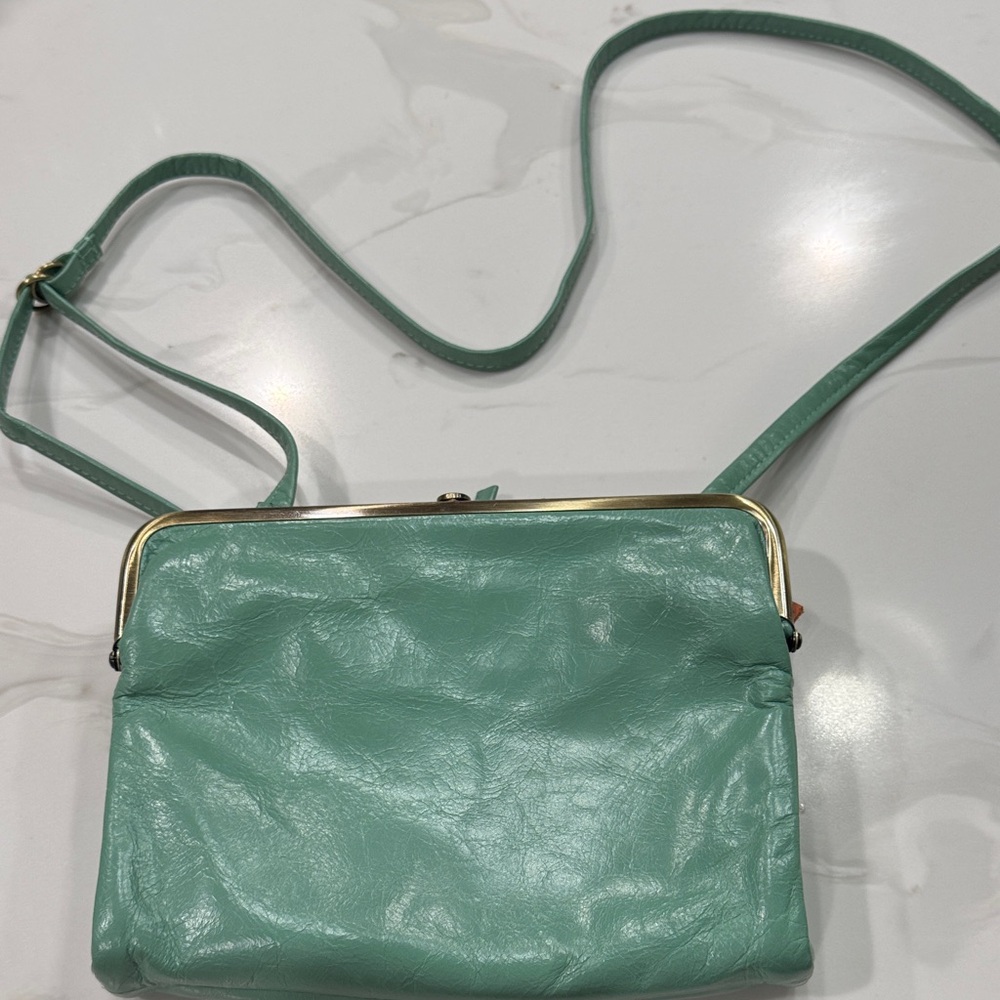Hobo Turquoise Leather Crossbody Bag LIKE NEW